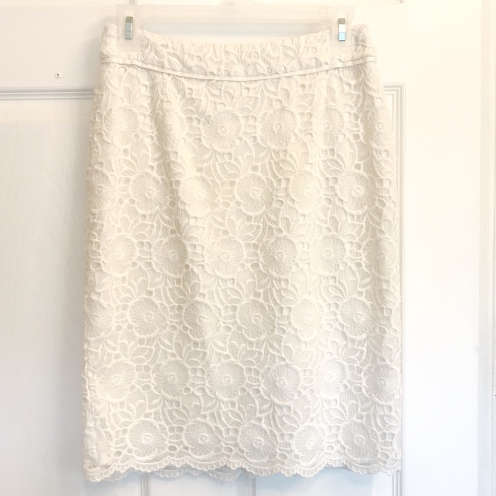 White Lace Midi Skirt